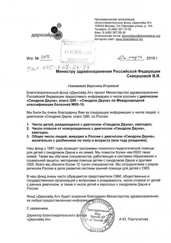 Статистика отказов от ребенка с синдромом дауна